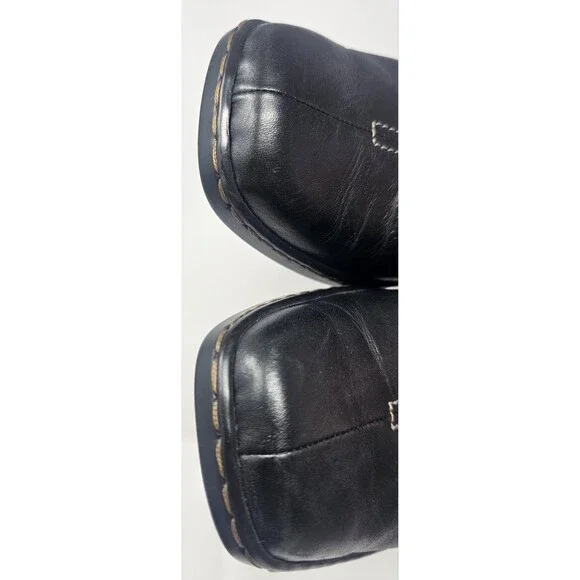 Josef Seibel Black Genuine Leather Block Heel Loafer Comfort Shoes Women Size 37 - Picture 2 of 8